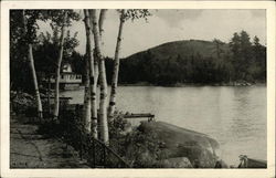 Along the Shore, Casino and Sunset Hill, Blodgett Landing, on Lake Sunapee New Hampshire Postcard Postcard