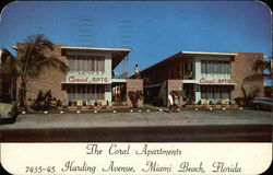 The Coral Apartments Miami Beach, FL Postcard Postcard