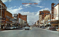 Indiana Street Looking North Wichita Falls, TX Postcard Postcard