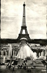 Eiffel Tower and Fountains Paris, France Postcard Postcard