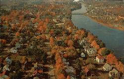 Aerial Showing Fall Color Bridgewater, NS Canada Nova Scotia Postcard Postcard