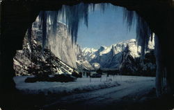 Wawona Tunnel Entrance, Winter Postcard