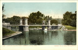 Lake and Bridge, Public Gardens Postcard