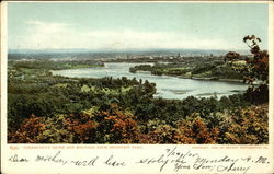 Connecticut River and Holyoke From Mountain Park Massachusetts Postcard Postcard