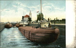 Whaleback Locking Up to Lake Superior Postcard