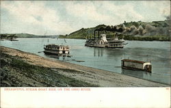 Delightful Steam Boat ride on the Ohio River Steamers Postcard Postcard