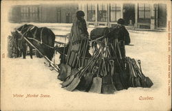 Winter Market Scene Postcard