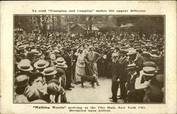 Walking Woolfs Arriving at the City Hall, New York City, Reception Upon Arrival Postcard Postcard