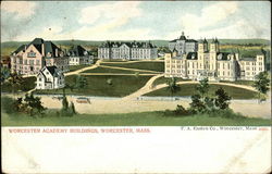 Worcester Academy Buildings Postcard