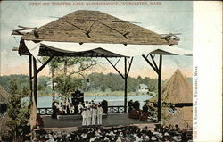 Open Air Theatre, Lake Quinsigamond Worcester, MA Postcard Postcard