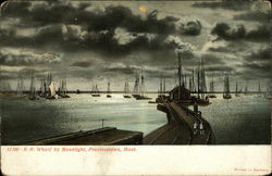 R.R. Wharf by Moonlight Provincetown, MA Postcard Postcard