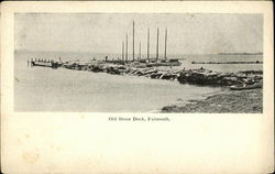 Old Stone Dock Falmouth, MA Postcard Postcard