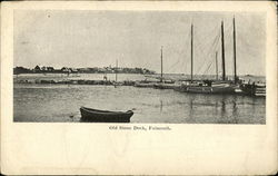 Old Stone Dock Falmouth, MA Postcard Postcard