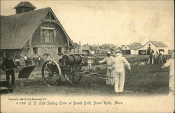 U.S. Life Saving Crew at Beach Drill Postcard