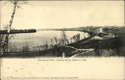 Connecticut River, Showing Barney Estate on Right Postcard