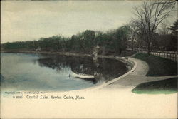 Crystal Lake, Newton Center Massachusetts Postcard Postcard