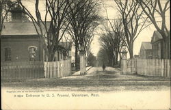 Entrance to U.S. Arsenal Watertown, MA Postcard Postcard