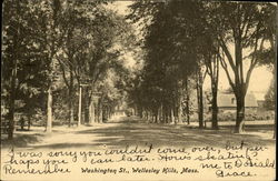 Washington Street Wellesley Hills, MA Postcard Postcard