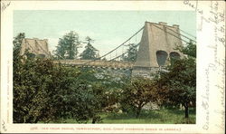 Old Chain Bridge, First suspension bridge in America Newburyport, MA Postcard Postcard