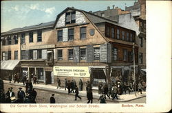 Old Corner Book Store, Washington and School Streets Postcard