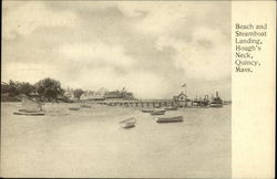 Beach and Steamboat Landing, Hough's Neck Quincy, MA Postcard Postcard