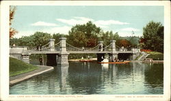 Lake and Bridge, Public Gardens Postcard