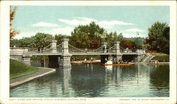 Lake And Bridge In The Public Gardens Boston, MA Postcard Postcard