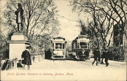 Public Garden, Entrance to Subway Boston, MA Postcard Postcard