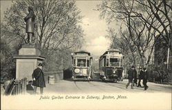 Public Garden Entrance to Subway Postcard