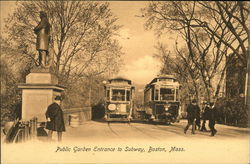 Public Garden Entrance to Subway Boston, MA Postcard Postcard