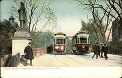 Public Garden Entrance to Subway Postcard