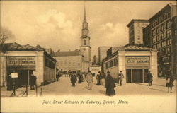 Park Street Entrance to Subway Boston, MA Postcard Postcard