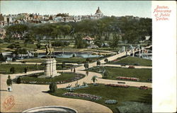 Panorama Of The Public Garden Boston, MA Postcard Postcard