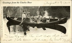 Greetings from the Charles River Boston, MA Postcard Postcard