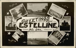 Greetings from Estelline So. Dak South Dakota Postcard Postcard