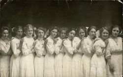 Girls in White Dresses - Graduating Class School and Class Photos Postcard Postcard