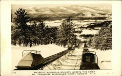 Mountains and Mt. Cranmore Skimobiles North Conway, NH Postcard Postcard