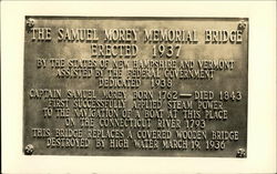 Plaque for the Samuel Morey Memorial Bridge Fairlee, VT Postcard Postcard