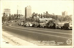 Wilshire Boulevard through MacArthur Park Postcard