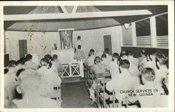 Church Services in New Guinea South Pacific Postcard Postcard