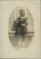 Young black boy eating watermelon Black Americana Postcard Postcard