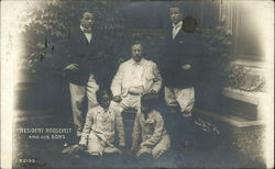 President Roosevelt and His Sons Theodore Roosevelt Postcard Postcard