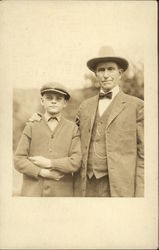 Portrait of Man and Boy Men Postcard Postcard