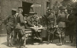 Soldiers Waiting at Table - Infirmary and Prophylactic Station Postcard