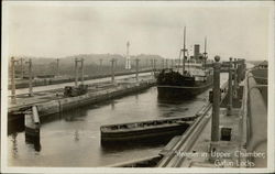 Steamer in Upper Chamber Gatun Locks, Panama Postcard Postcard