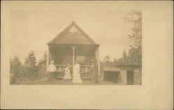 Family In Front of Residence New Hampshire Family Portaits Postcard Postcard