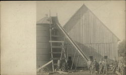 Farmers Posing By Silo New Hampshire Men Postcard Postcard