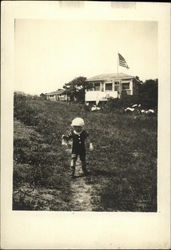 Girl Headed Down Path to Beach Children Postcard Postcard