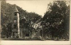 Clock Tower in Park Postcard