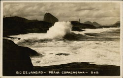 Waves Breaking on Beach Postcard